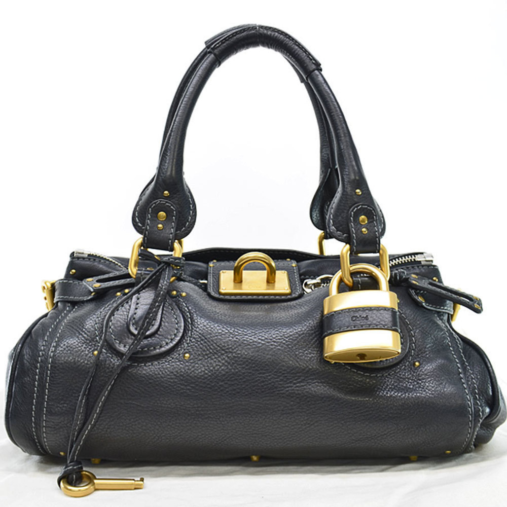 Chloe Bag Paddington Black Metal Handbag Leather - Picture 2 of 5
